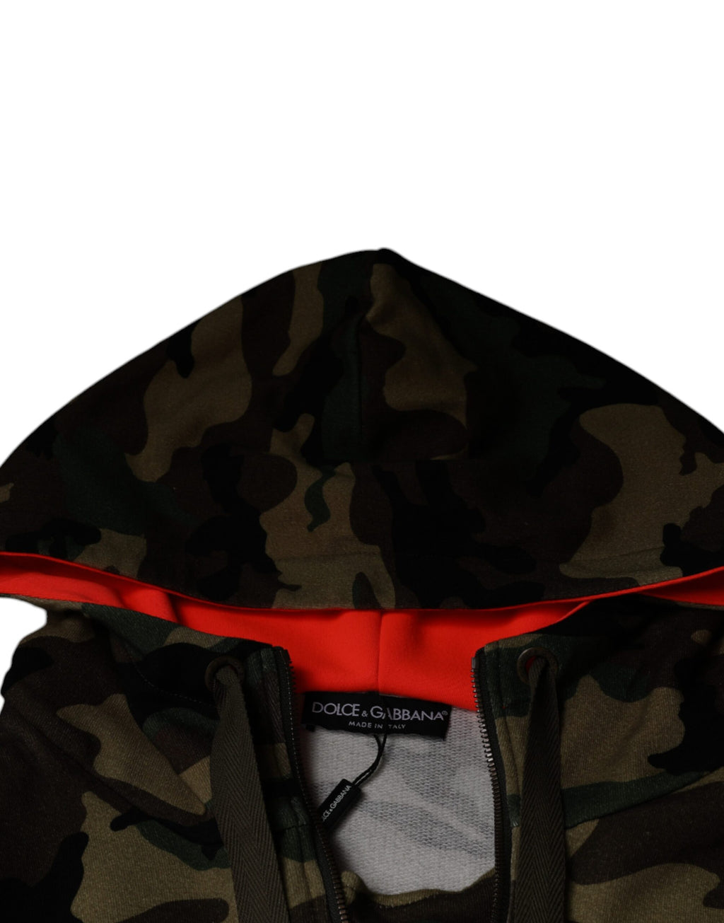 Sweat-shirt à capuche pour homme Dolce & Gabbana en camouflage multicolore, pull décontracté avec logo.