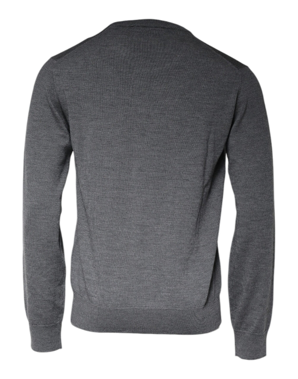 Pull-over en laine gris foncé Dolce & Gabbana à col rond, sweat-shirt homme élégant et confortable.