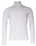 Pull à manches longues blanc Dolce & Gabbana pour homme, col roulé en laine, style élégant et confortable.