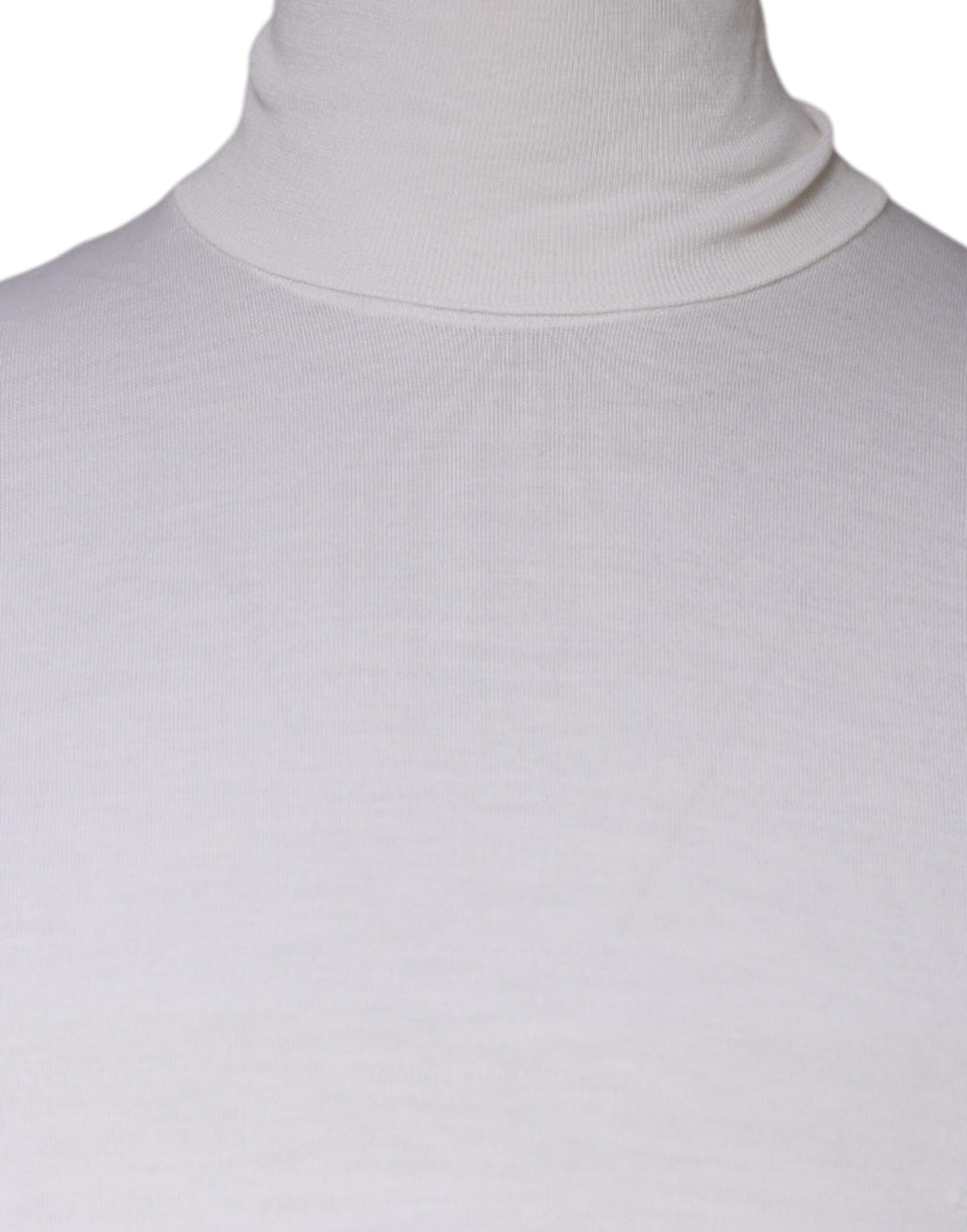 Pull-over homme Dolce & Gabbana blanc à col roulé à manches longues, élégant pull-over en laine.