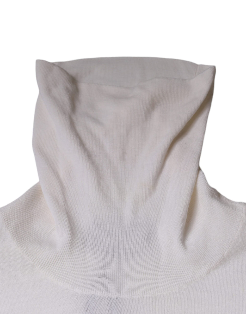 Pull à col roulé blanc Dolce & Gabbana pour homme, pull-over à manches longues en laine élégante.