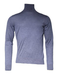 Pull à col roulé long à manches longues Dolce & Gabbana en violet et bleu, pull-over en laine élégant pour femme.
