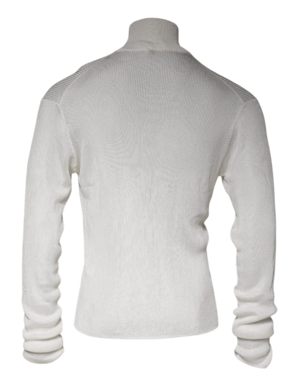 Pull à manches longues et col roulé blanc de Dolce & Gabbana pour homme, en laine élégante et confortable.