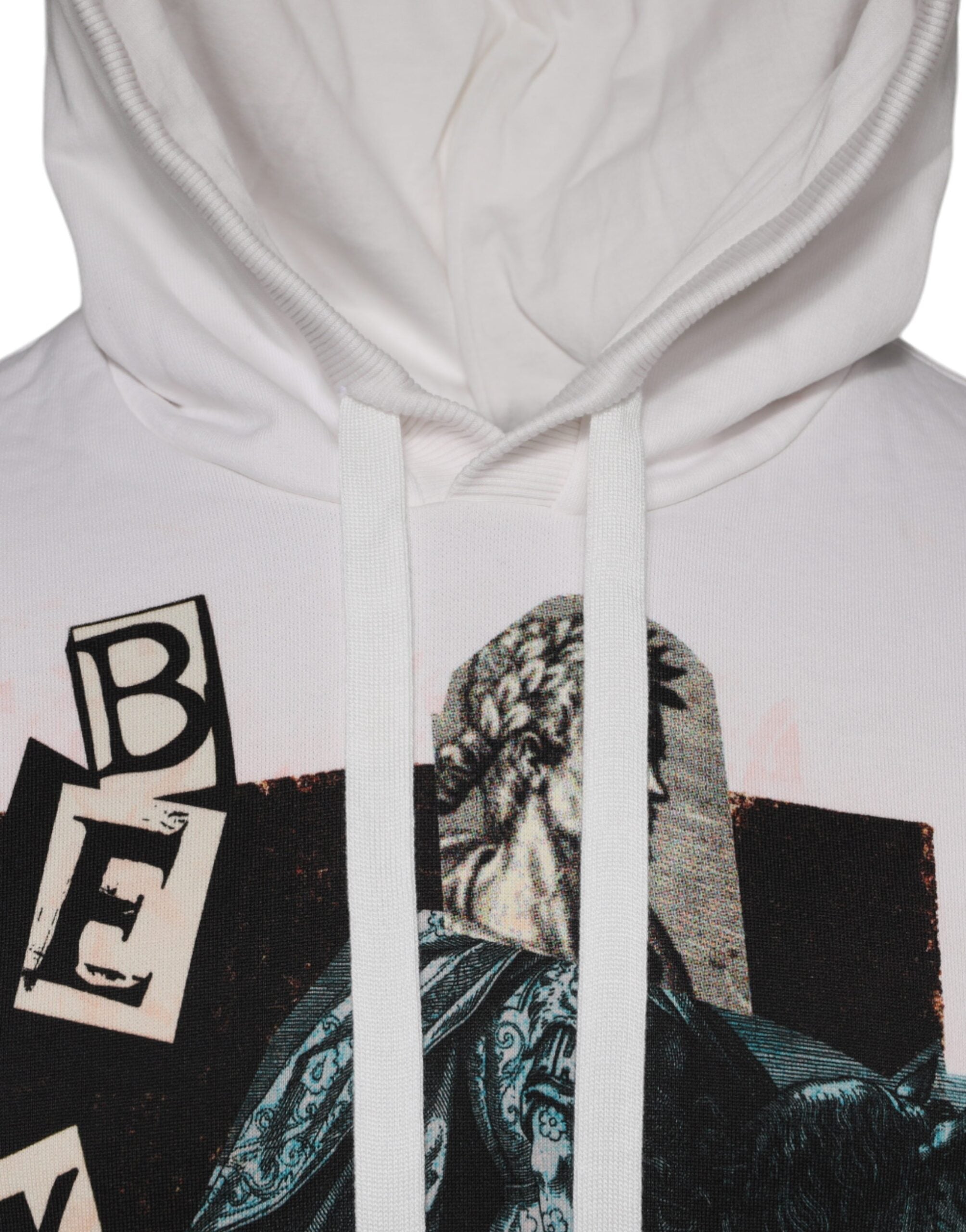 Sweat à capuche blanc Dolce & Gabbana Caesar en coton, pull léger avec capuche et design épuré visible sur l'image.