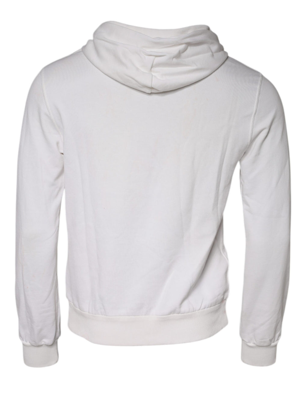 Pull à capuche blanc Dolce & Gabbana Caesar en coton, style décontracté avec logo visible sur la poitrine.
