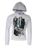 Pull à capuche blanc Dolce & Gabbana en coton avec logo Caesar, vue de face sur un mannequin.