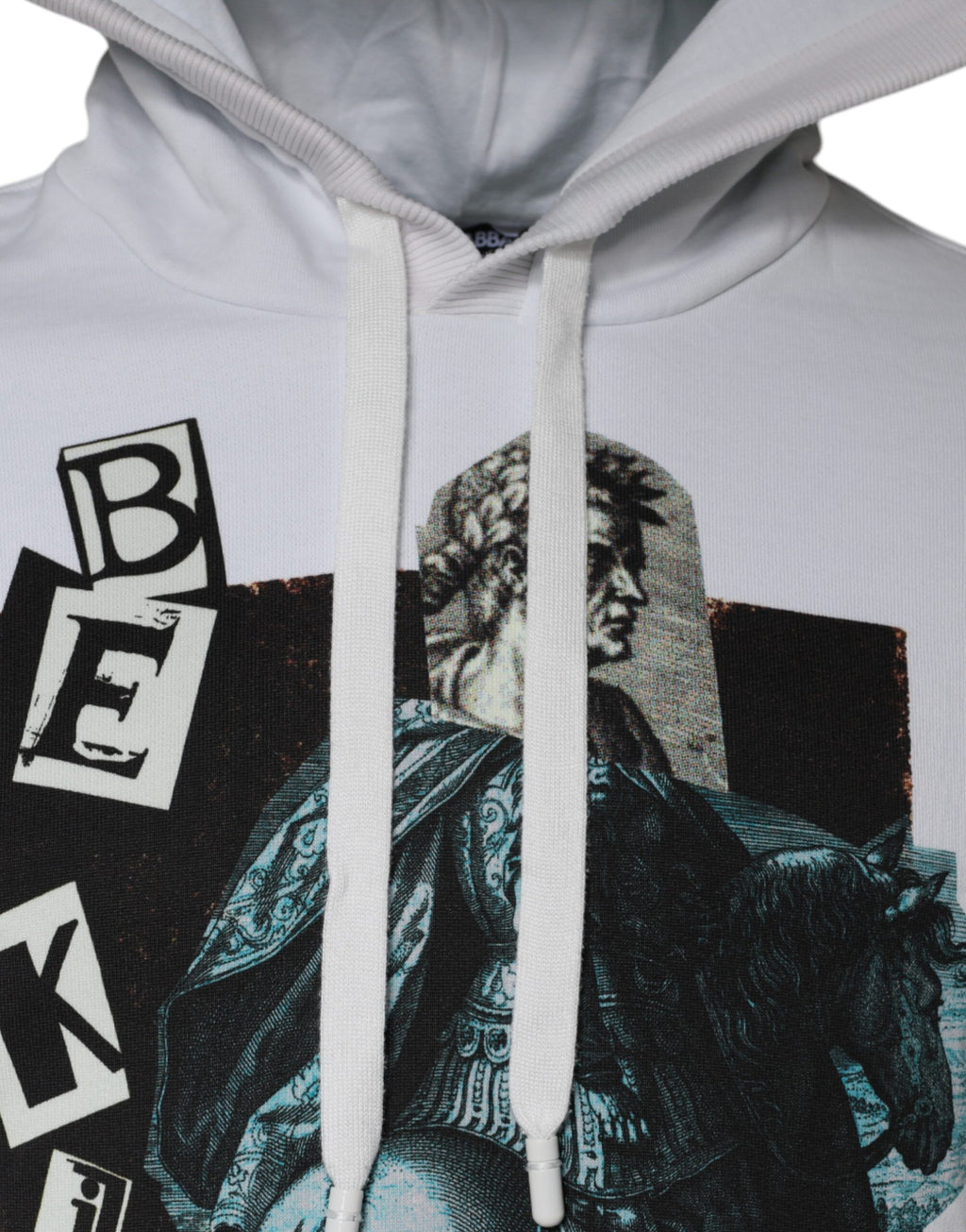 Sweat à capuche blanc Dolce & Gabbana en coton avec logo Caesar, style décontracté et moderne.