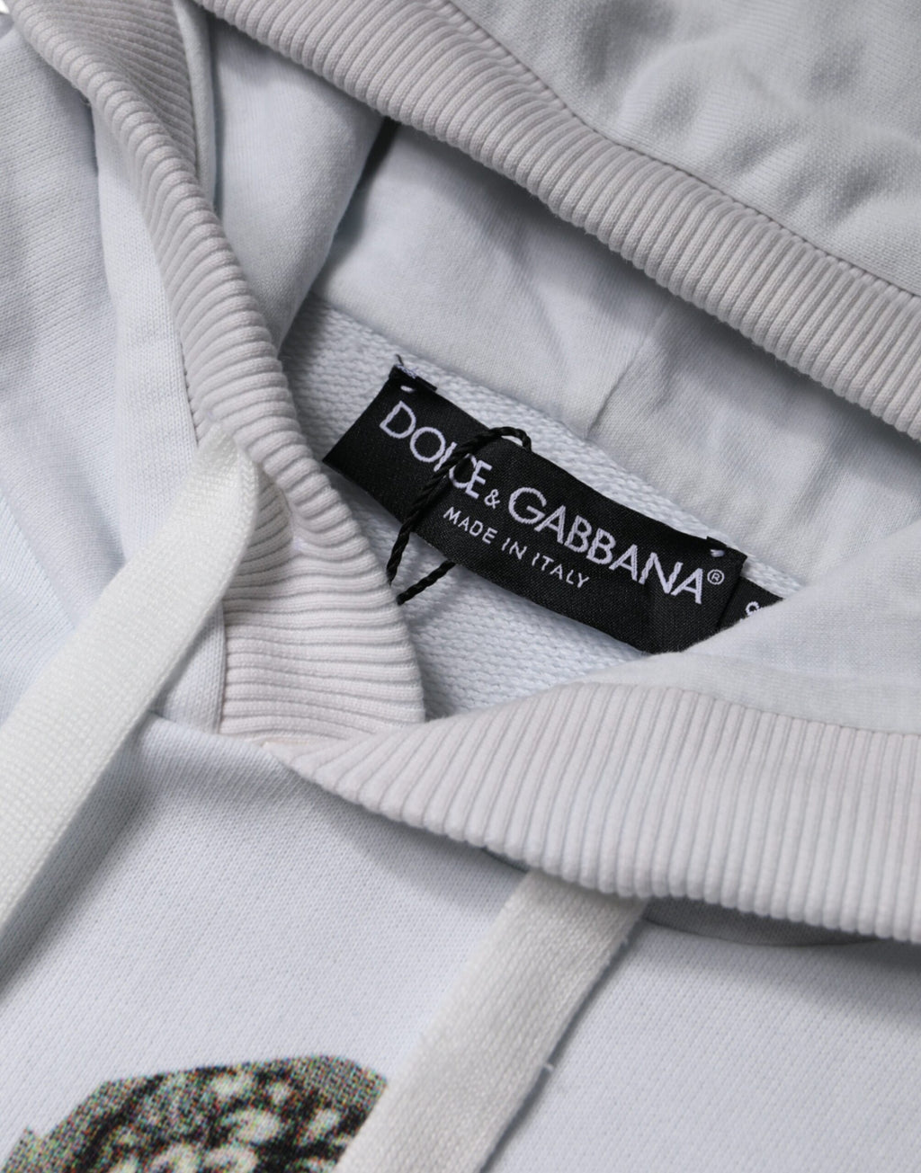 Pull à capuche blanc Dolce & Gabbana en coton Caesar, sweat-shirt confortable avec design décontracté et logo élégant.