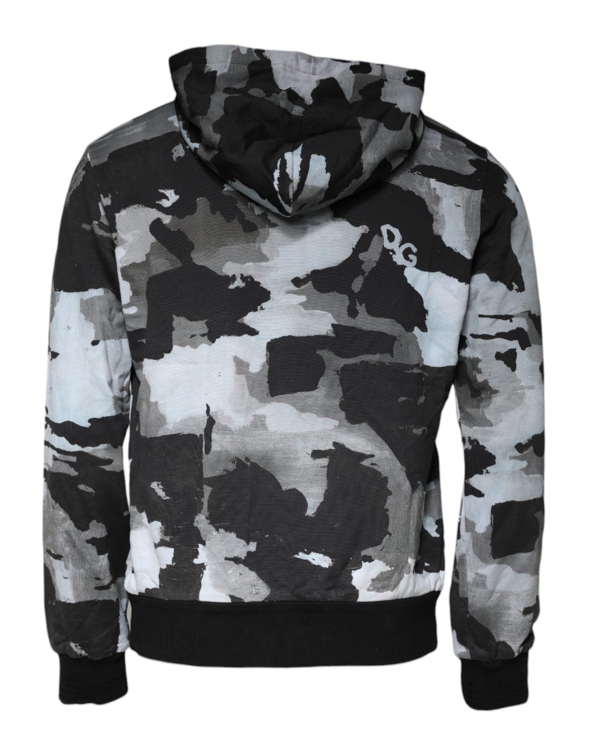 Pull à capuche pour homme Dolce & Gabbana en camouflage multicolore, tissu confortable et design tendance.