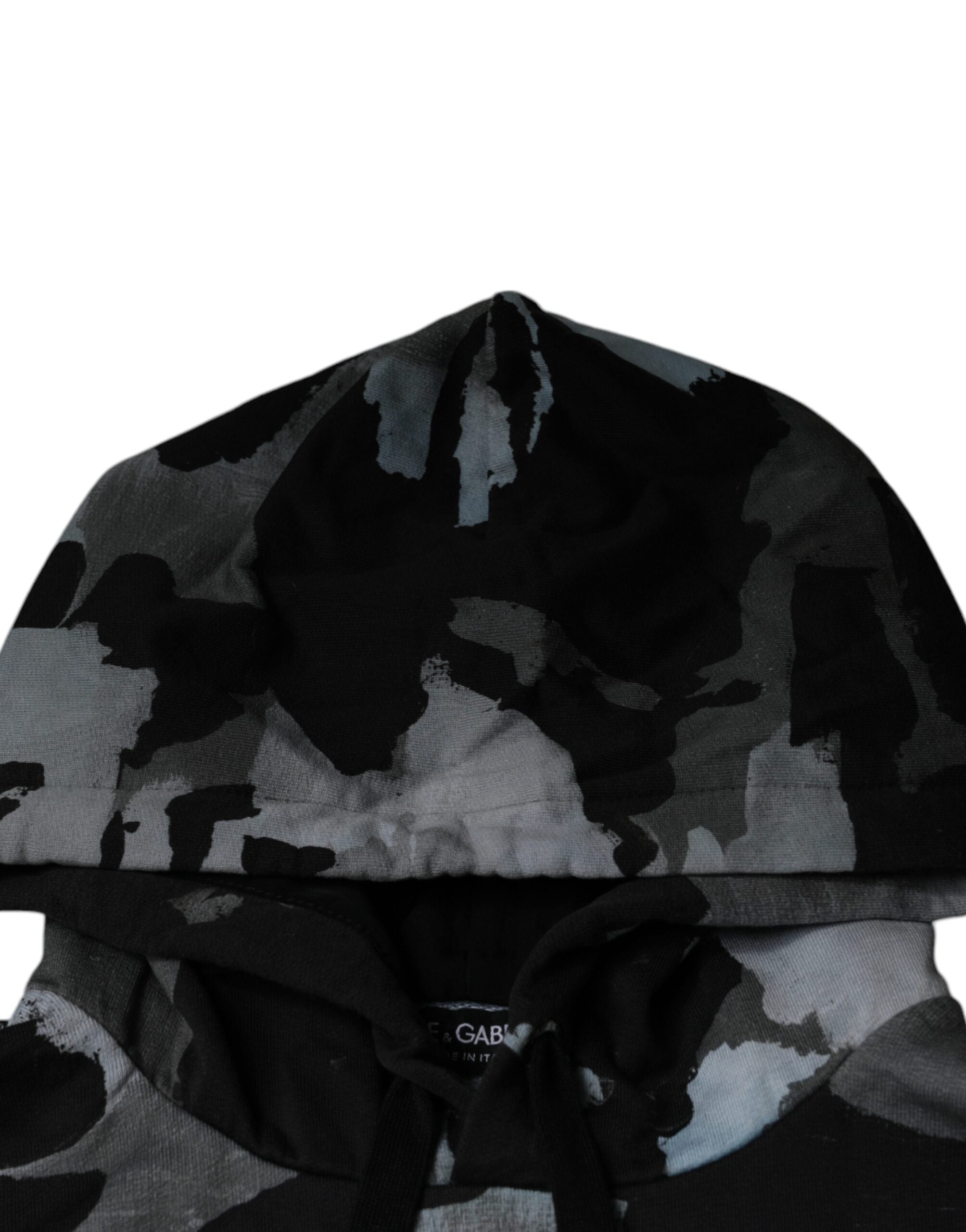 Sweat à capuche pour homme Dolce & Gabbana, multicolore camouflage, style décontracté avec capuche et motifs colorés.
