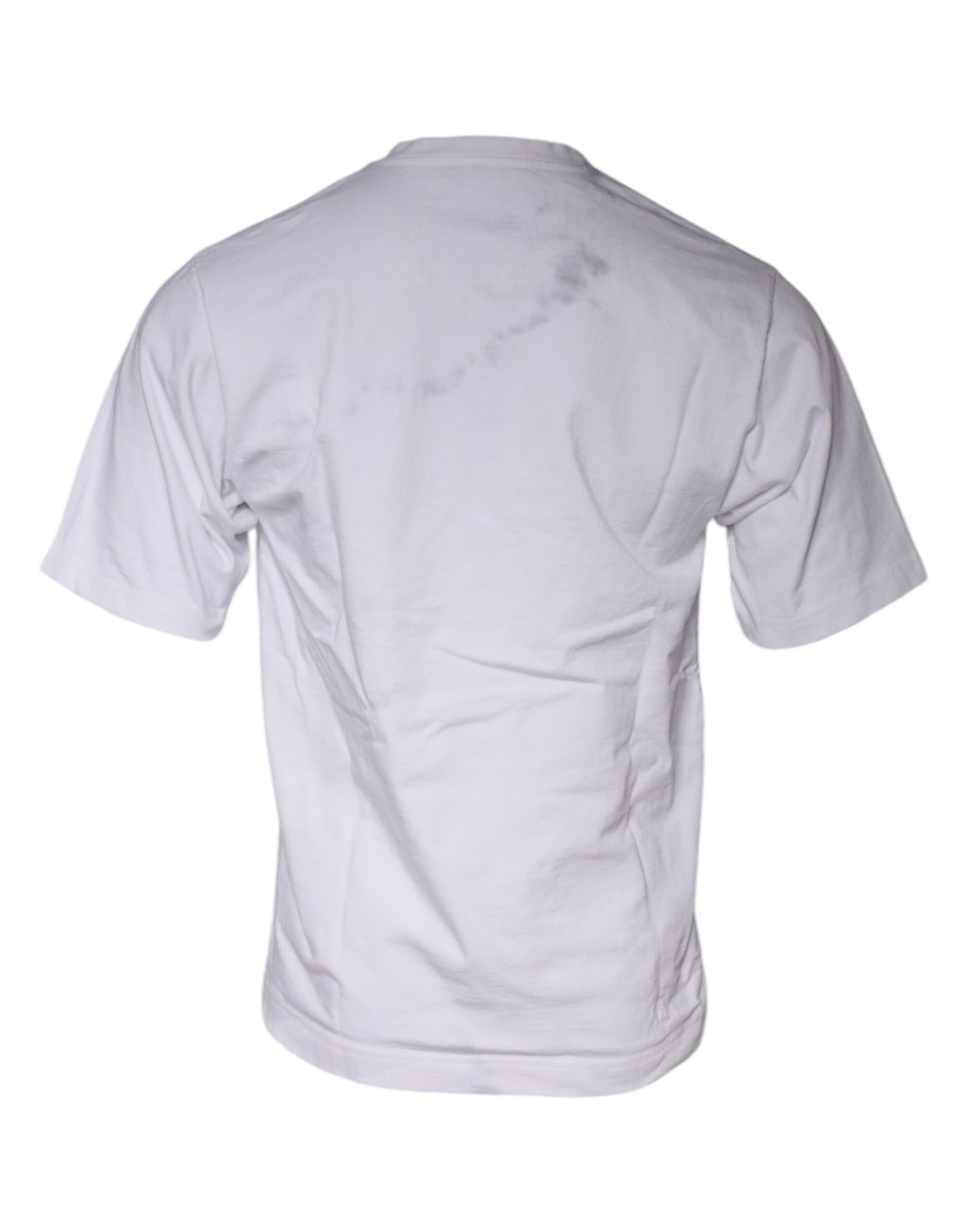 T-shirt blanc en coton Dolce & Gabbana avec logo imprimé, col rond, design décontracté et élégant.