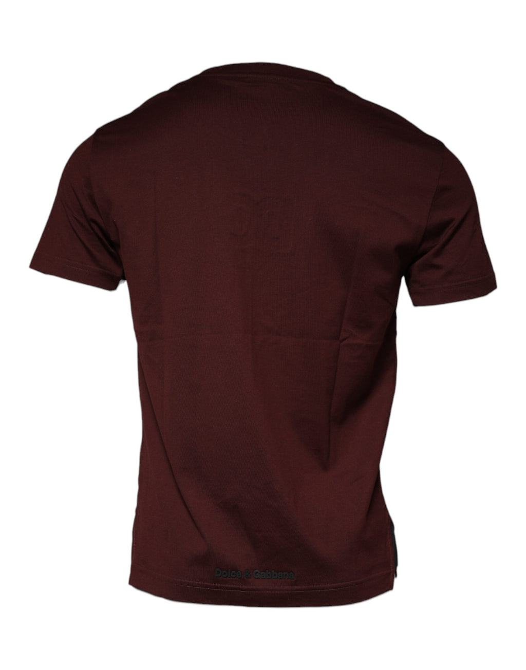 T-shirt en coton bordeaux avec logo DG de Dolce & Gabbana, col rond et design classique.