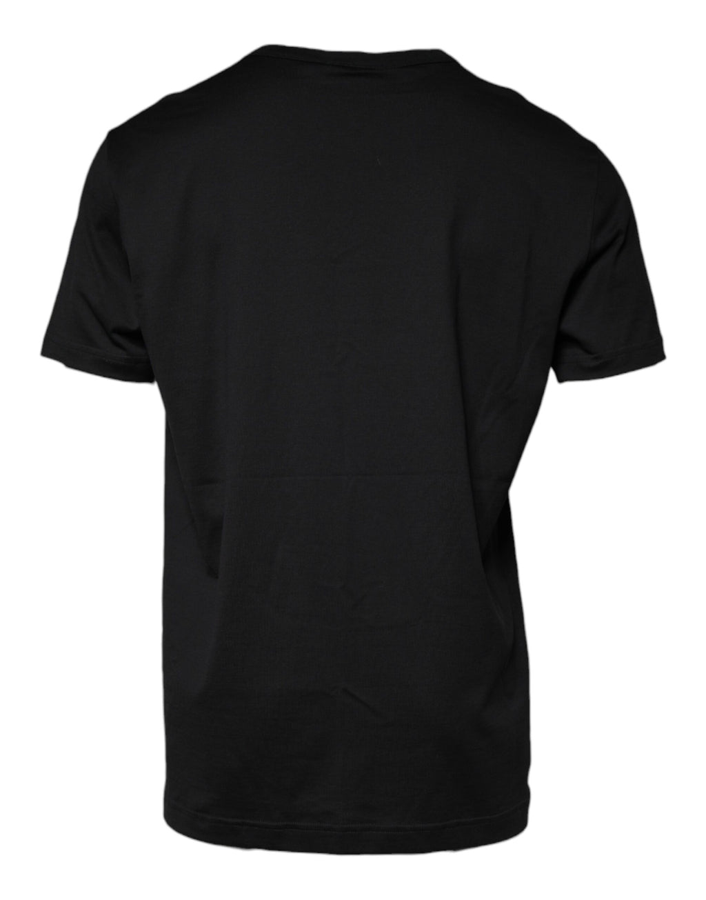 T-shirt à manches courtes et col rond Dolce & Gabbana en coton noir, vue de face.