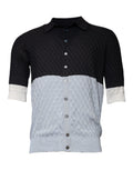 Chemise Dolce & Gabbana en soie multicolore à boutons, col classique, vue de face sur fond neutre.