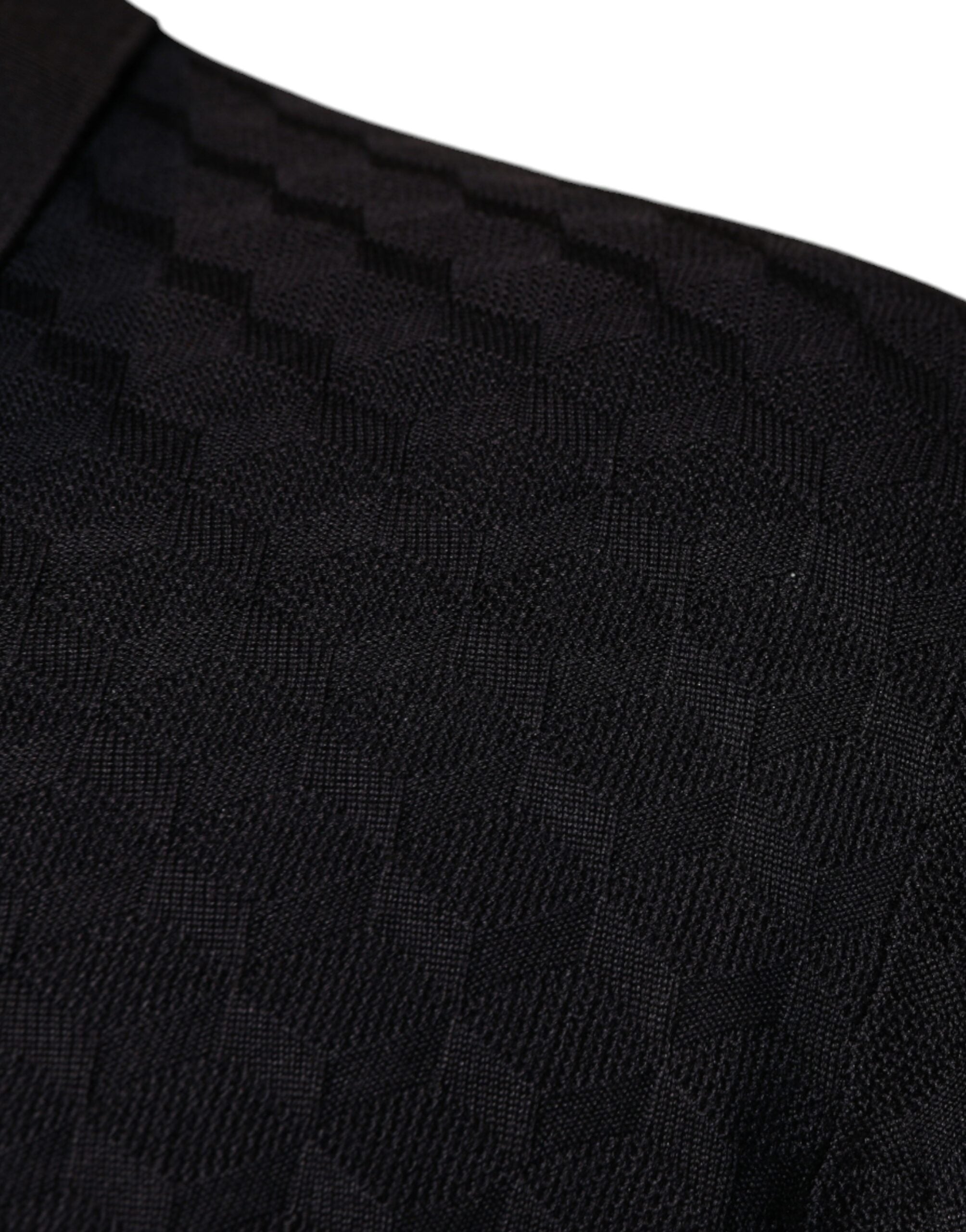Chemise Dolce & Gabbana en soie multicolore avec col et boutons, vue de face.