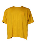 T-shirt Dolce & Gabbana à col rond moutarde avec logo embossé, style décontracté en coton.
