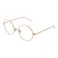 Lunettes de vue en titane doré de la marque Hugo Boss avec monture élégante et moderne.
