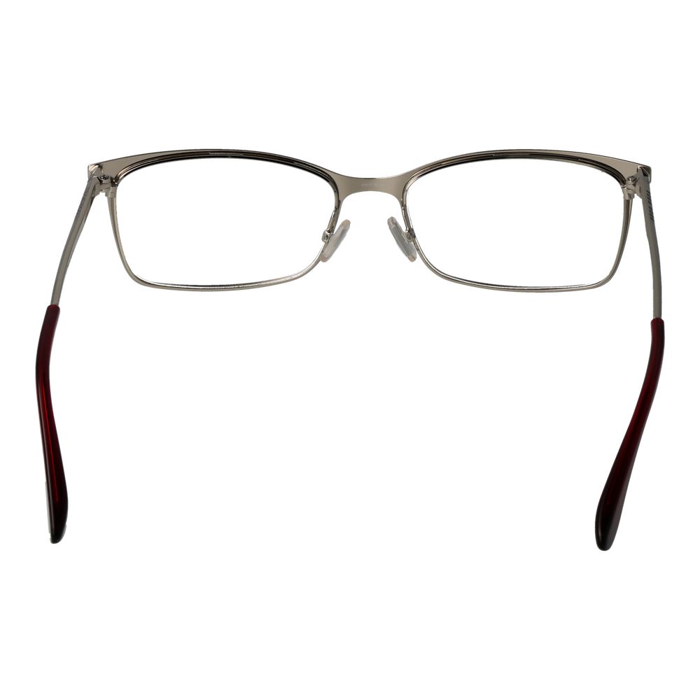 Lunettes Hugo Boss en acier inoxydable bordeaux avec monture élégante et moderne, visibles sur l'image.