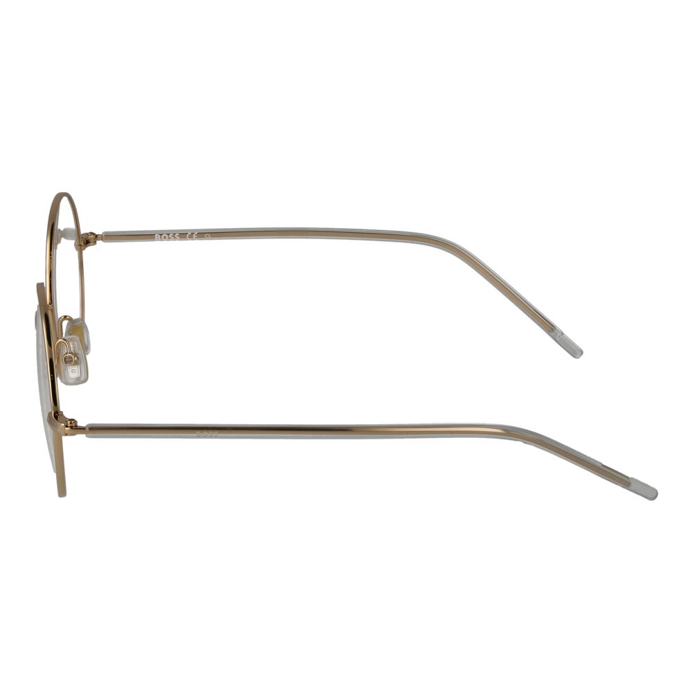 Lunettes en titane doré Hugo Boss avec monture élégante, vue de face montrant le design moderne et sophistiqué.