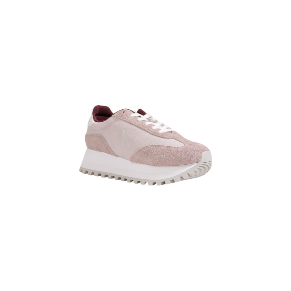 Sneakers basses en cuir violet de Calvin Klein Jeans, chaussures de sport décontractées pour homme.