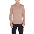 Pull en laine beige Calvin Klein à col roulé, style élégant et chaud, doux et confortable pour l'hiver.