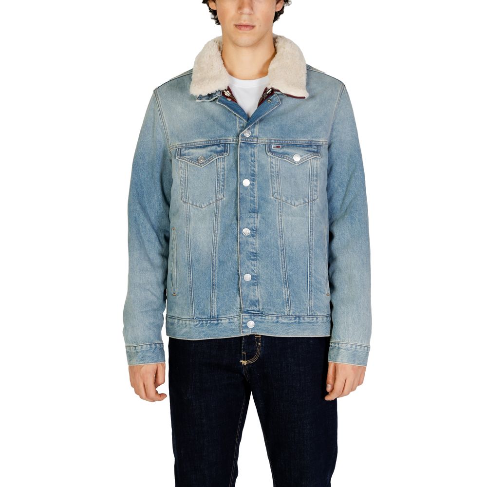 Veste en jean en coton bleu clair de Tommy Hilfiger Jeans, style décontracté avec boutons et poches frontales.