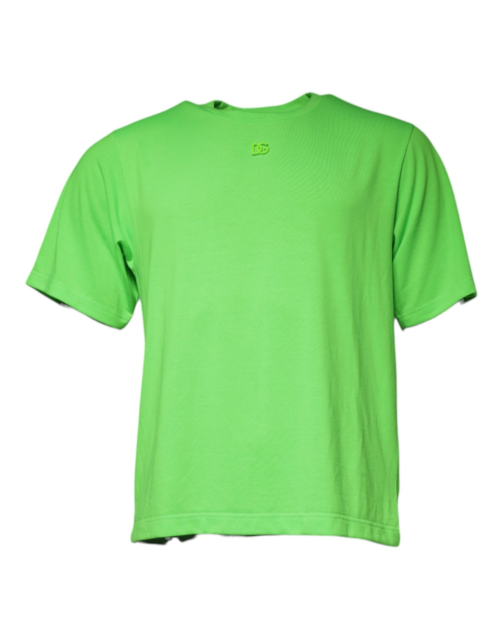 T-shirt Dolce & Gabbana vert avec logo rond, manches courtes et col rond, style casual et élégant.