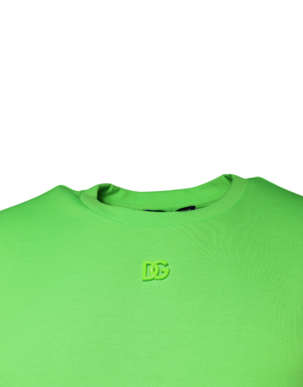 T-shirt Dolce & Gabbana à logo vert, col rond, manches courtes, style décontracté, en coton.
