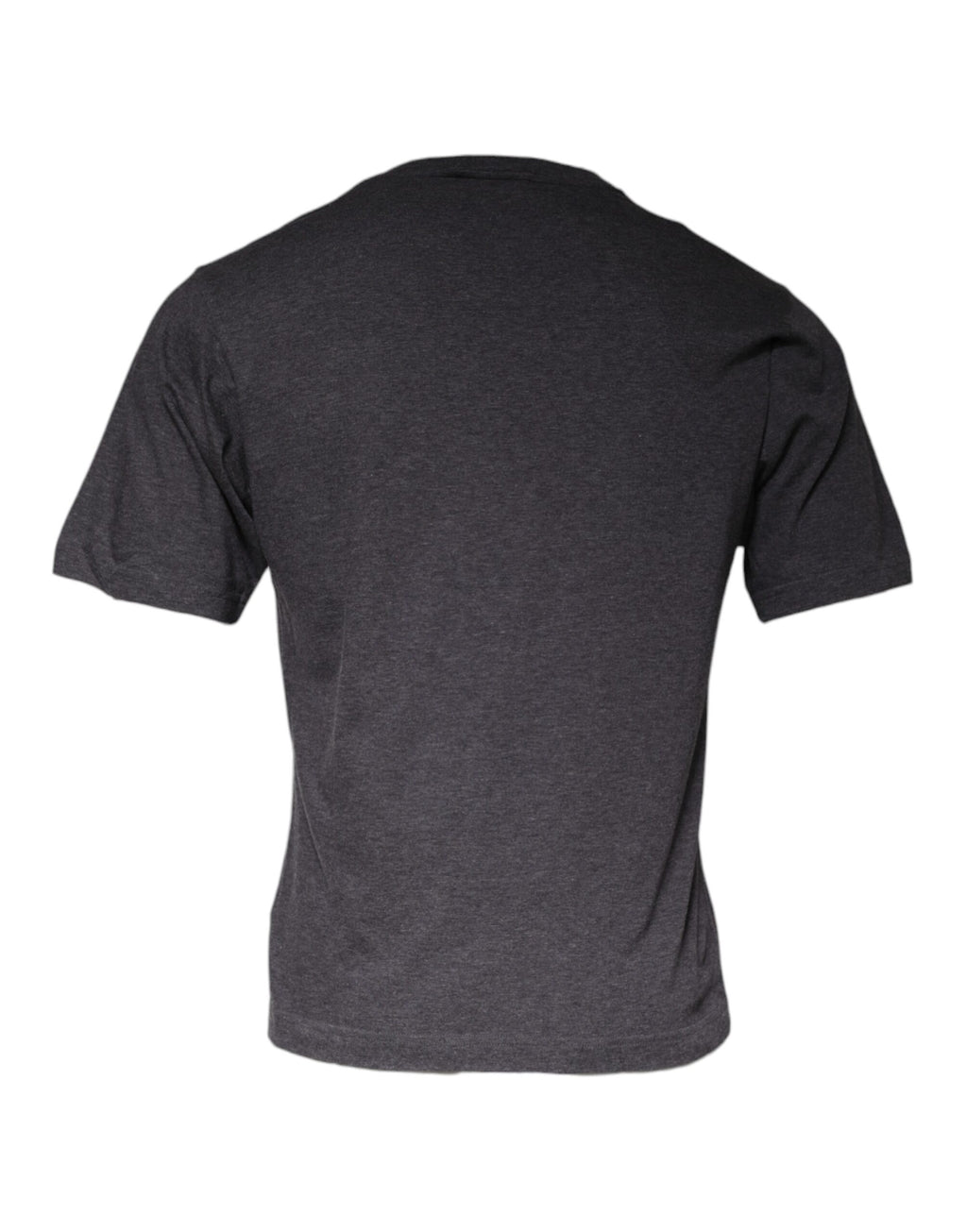 T-shirt en coton gris Dolce & Gabbana avec logo brodé sur la poitrine et col rond, mode élégante et décontractée.