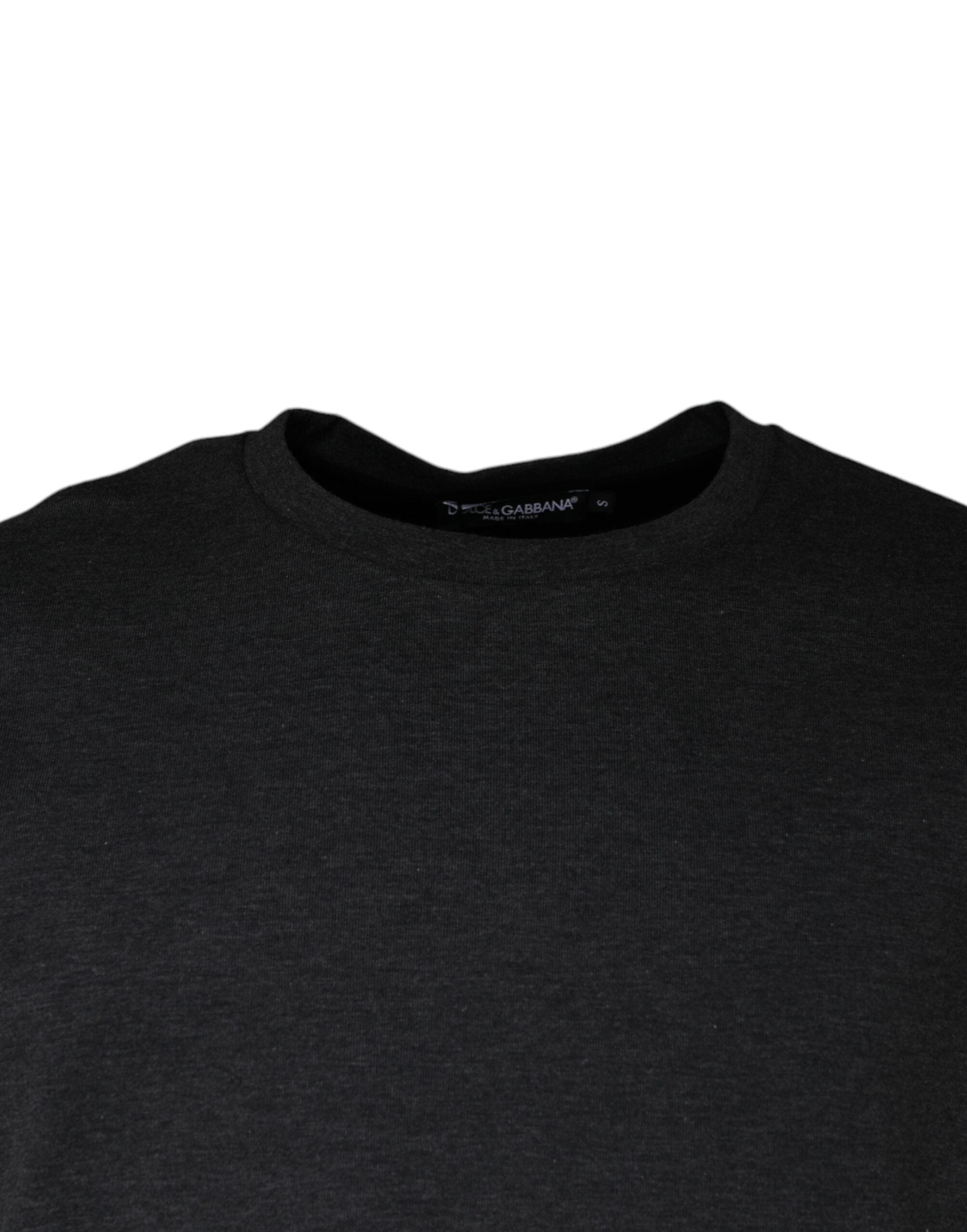 T-shirt à col rond camouflage gris foncé de Dolce & Gabbana, style décontracté et moderne, vue de face.