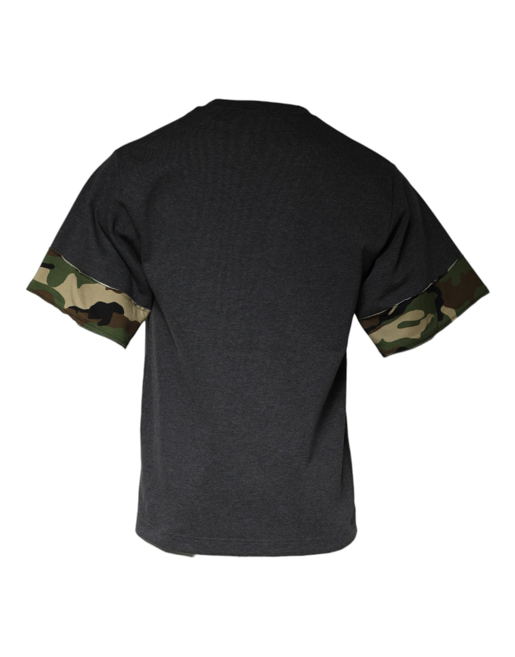 T-shirt à col rond camouflage gris foncé Dolce & Gabbana, style décontracté et moderne, en coton avec motif camouflage.