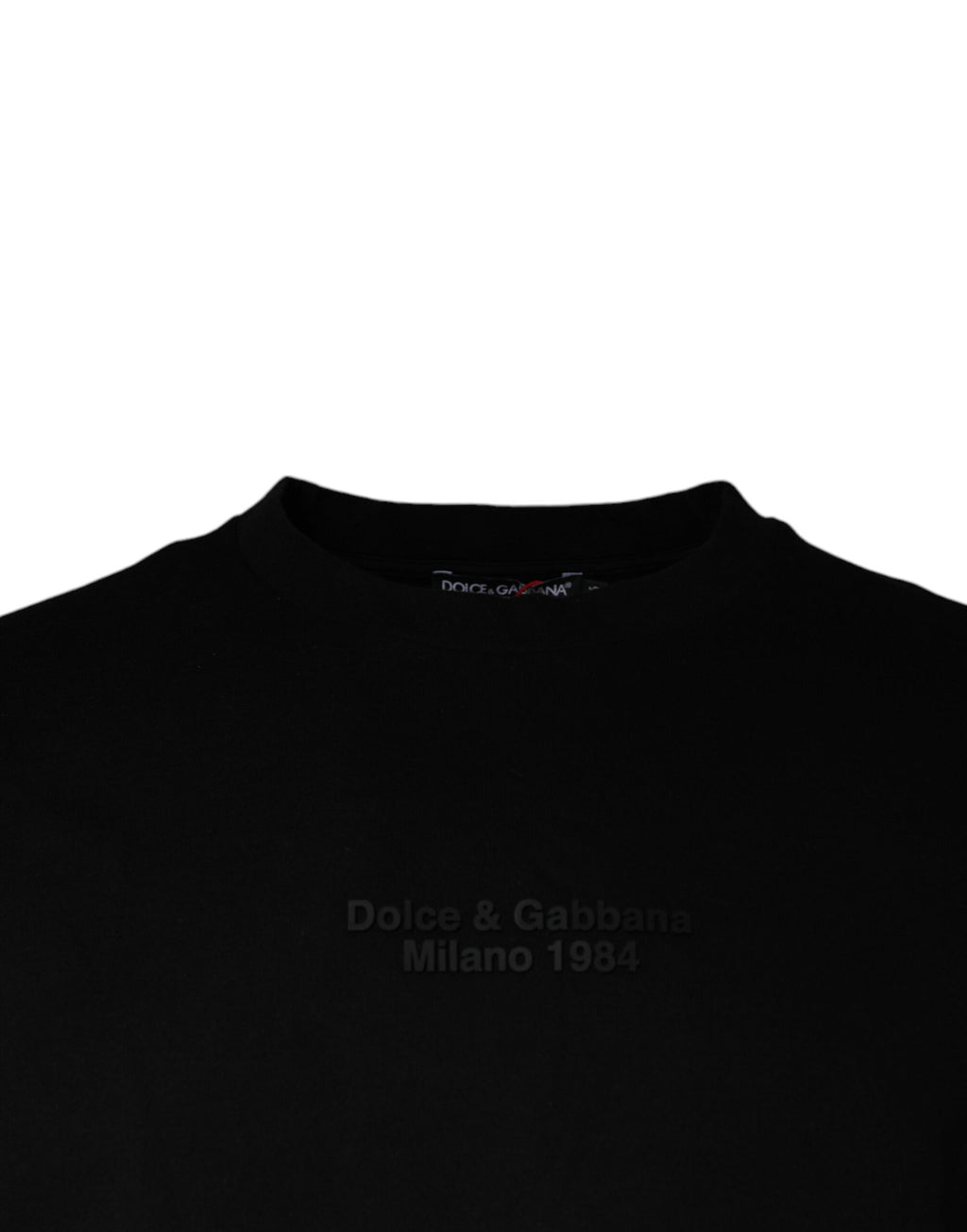T-shirt noir à manches courtes Dolce & Gabbana avec motif léopard en coton, style élégant et tendance.