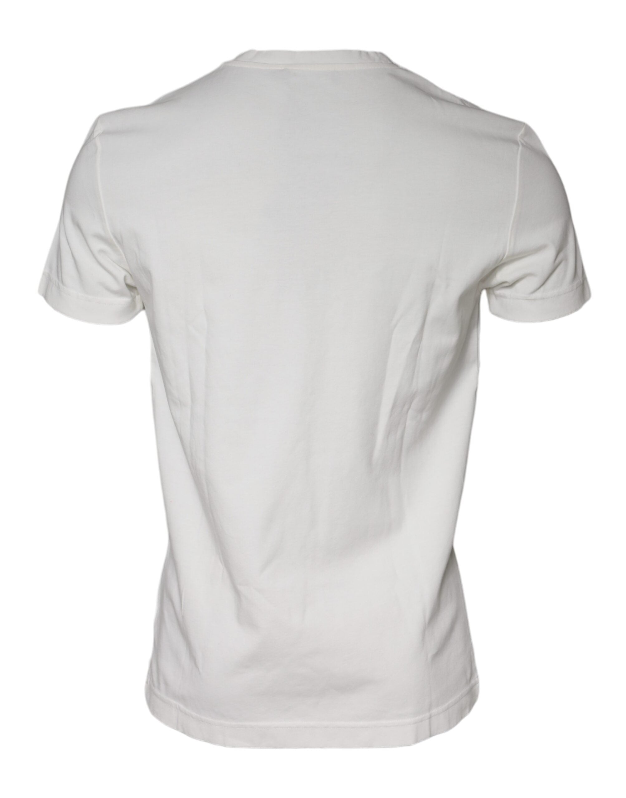 T-shirt blanc Dolce & Gabbana à manches courtes avec imprimé bandana en coton, mode élégante et décontractée