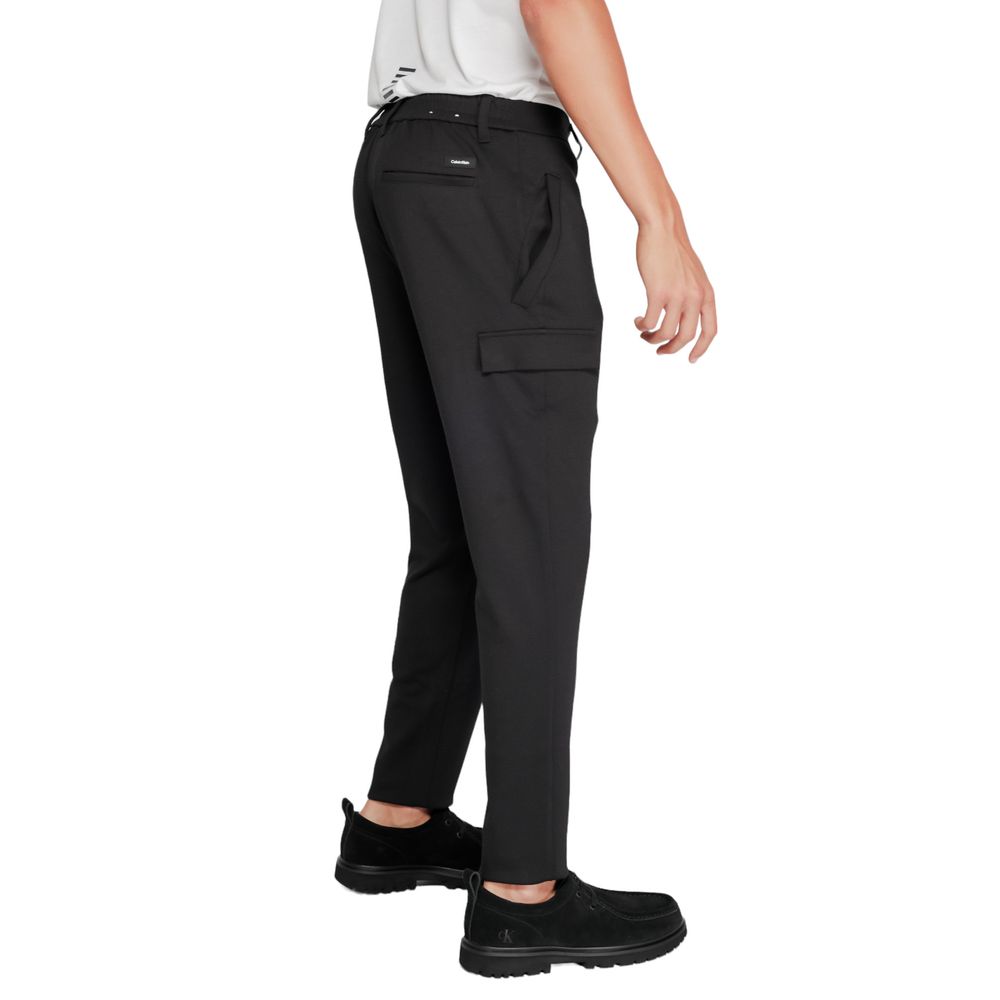 Pantalons de jogging Calvin Klein en polyester recyclé noir, vêtements de sport décontractés pour homme ou femme.