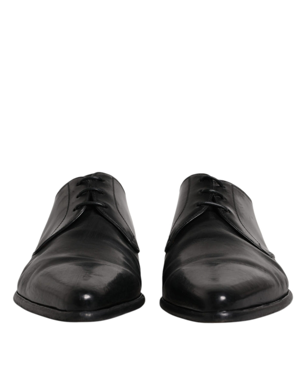 Chaussures formelles Derby en cuir noir Dolce & Gabbana pour homme avec lacets, style élégant et sophistiqué.