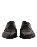 Chaussures formelles Derby en cuir noir Dolce & Gabbana pour homme avec lacets, style élégant et sophistiqué.