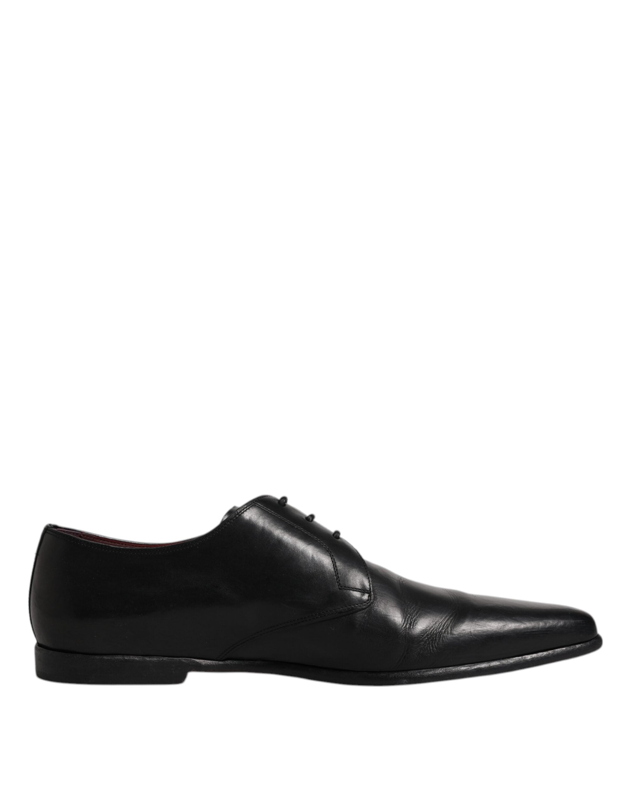 Chaussures derby noires en cuir de Dolce & Gabbana pour homme avec lacets, chaussures formelles élégantes.