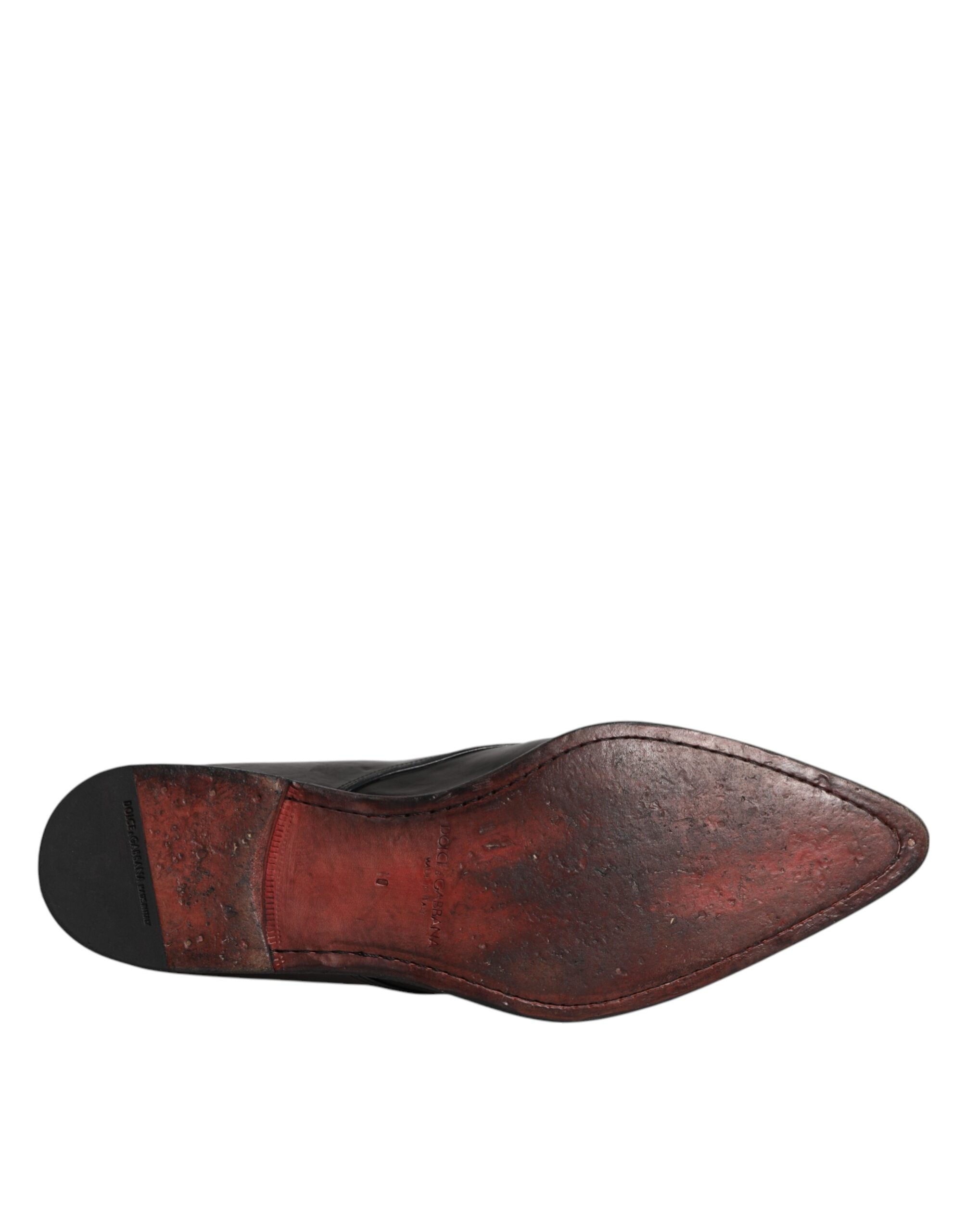 Chaussures derby noires en cuir de Dolce & Gabbana pour homme, lacets, style formel élégant.