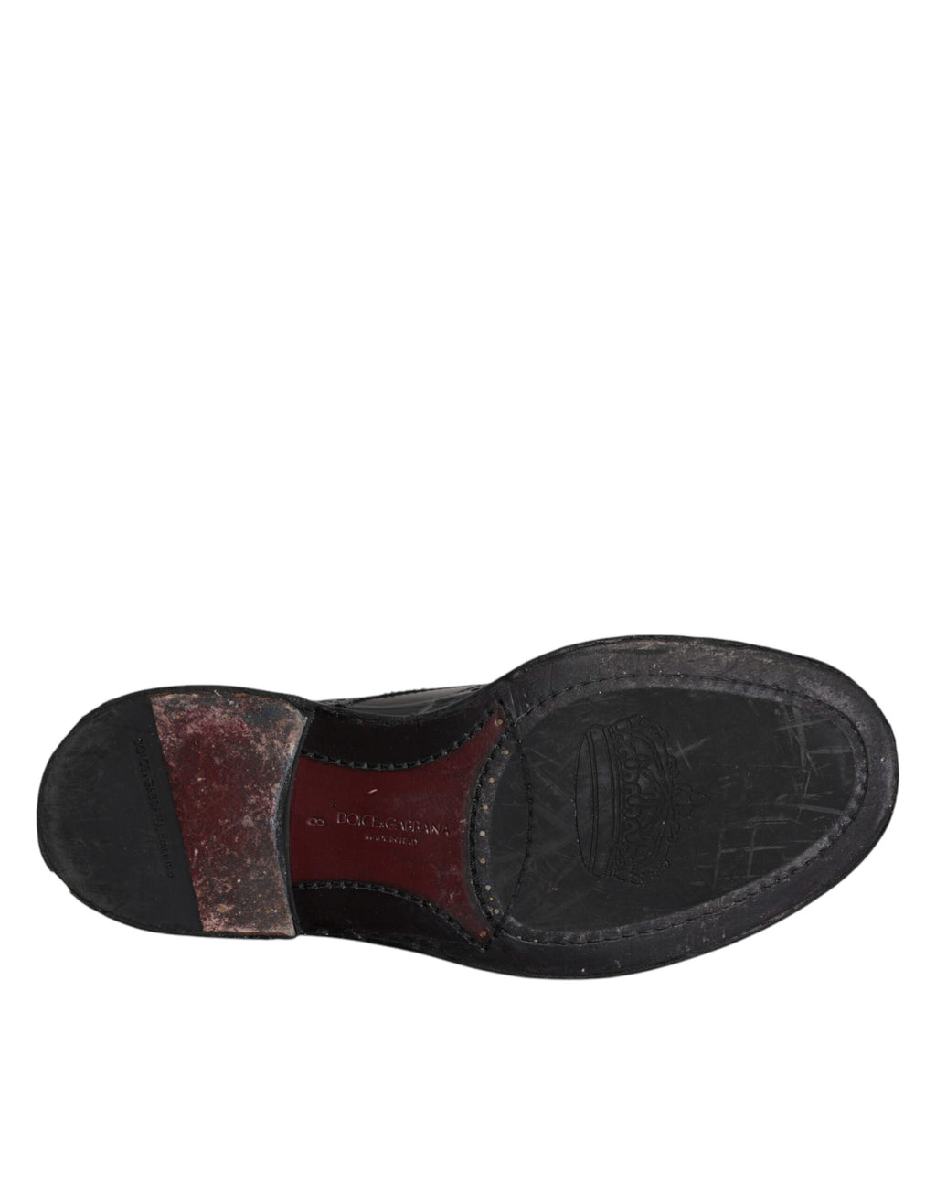 Chaussures derby wingtip en cuir noir de Dolce & Gabbana, chaussures formelles élégantes pour homme.