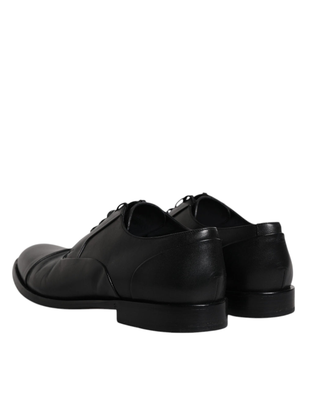 Chaussures Derby en cuir noir Dolce & Gabbana pour homme, lacets, style formel et élégant.