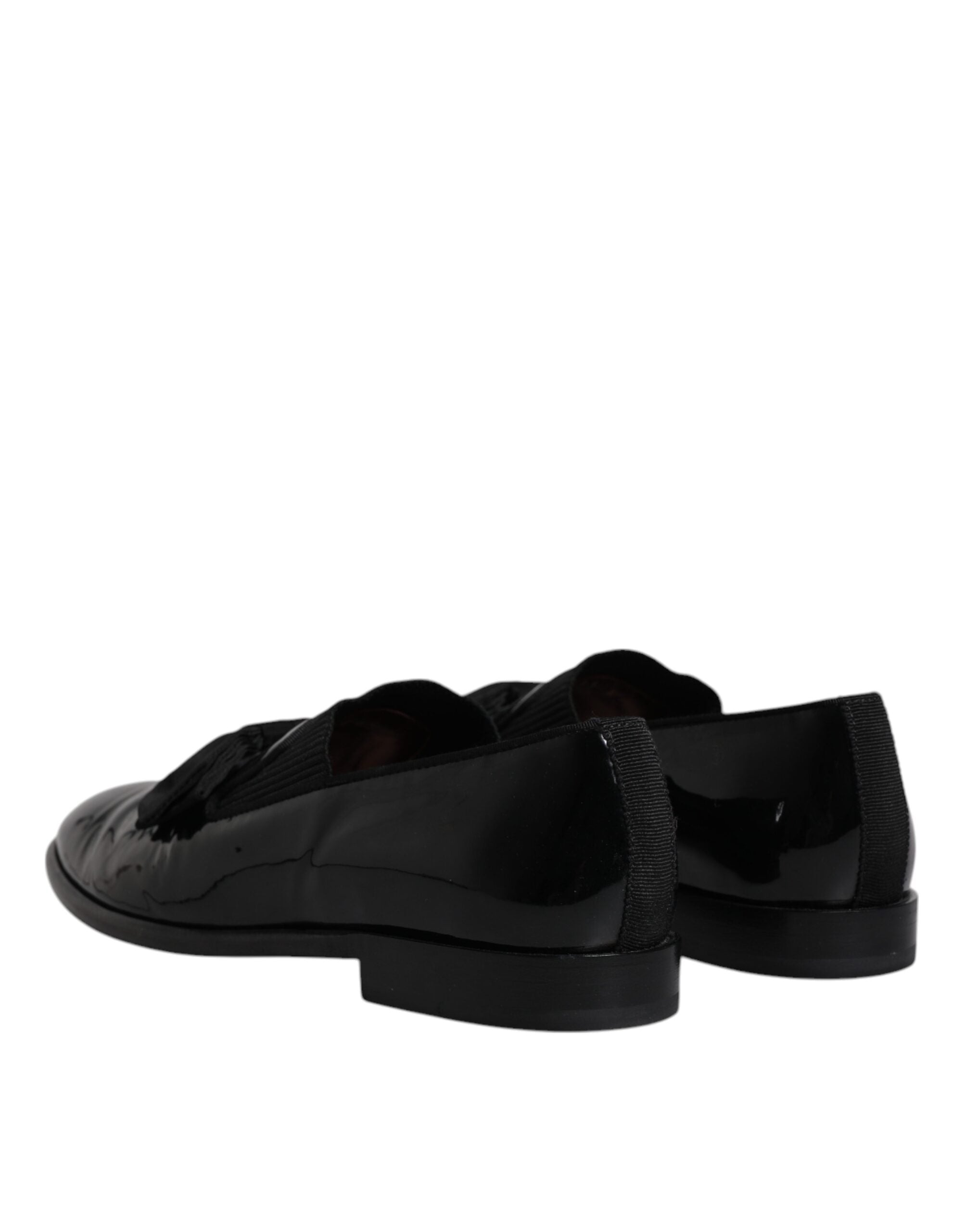 Chaussures habillées en cuir noir Dolce & Gabbana pour homme, mocassins élégants pour occasion formelle.