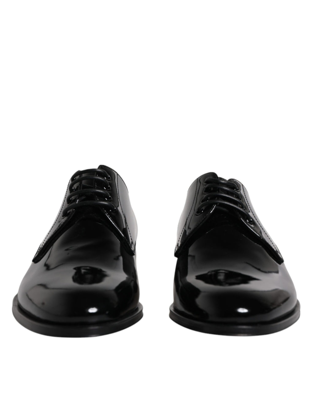 Chaussures Derby formelles en cuir verni noir de Dolce & Gabbana, élégantes et sophistiquées pour occasions spéciales.