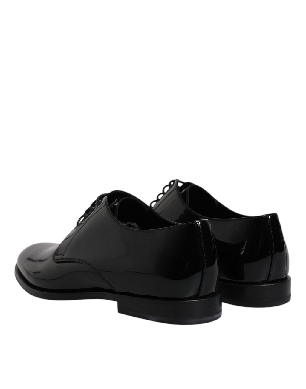 Chaussures Derby en cuir verni noir Dolce & Gabbana pour homme, élégantes et formelles, avec lacets et finition brillante.