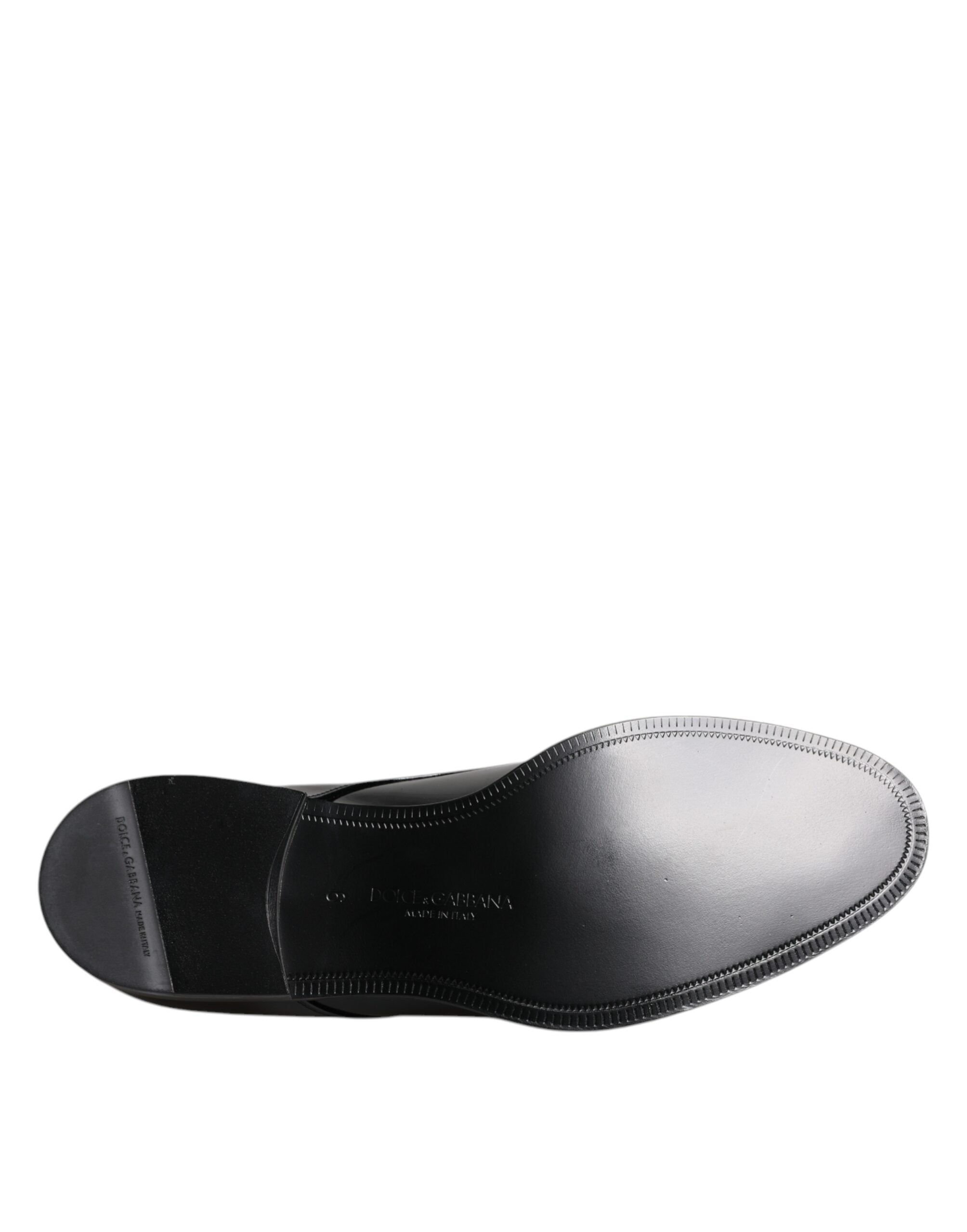 Chaussures derby en cuir verni noir de Dolce & Gabbana, chaussures formelles élégantes pour homme