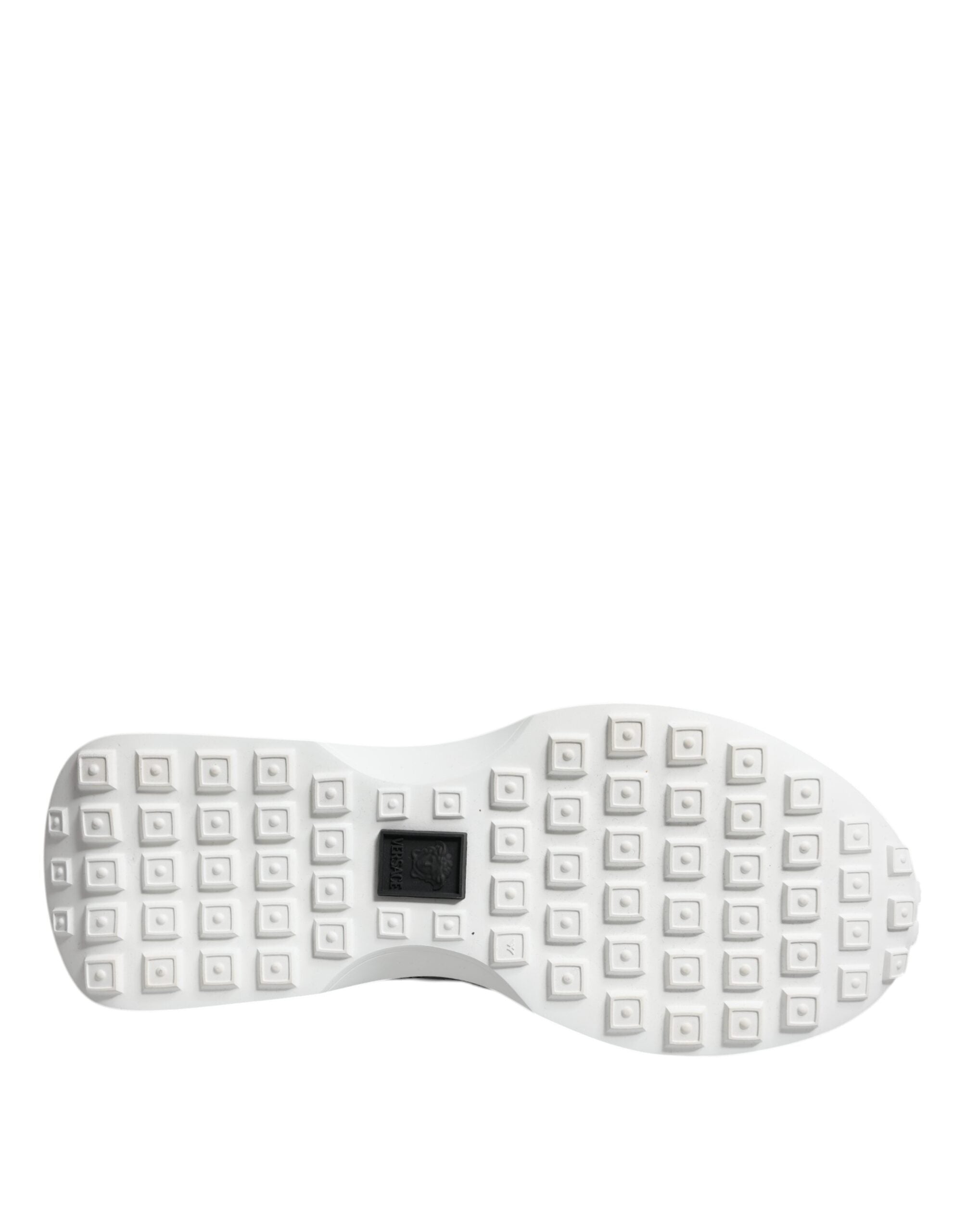 Chaussures basses Versace en toile noire avec motif Medusa, baskets en tissu quad pour homme.