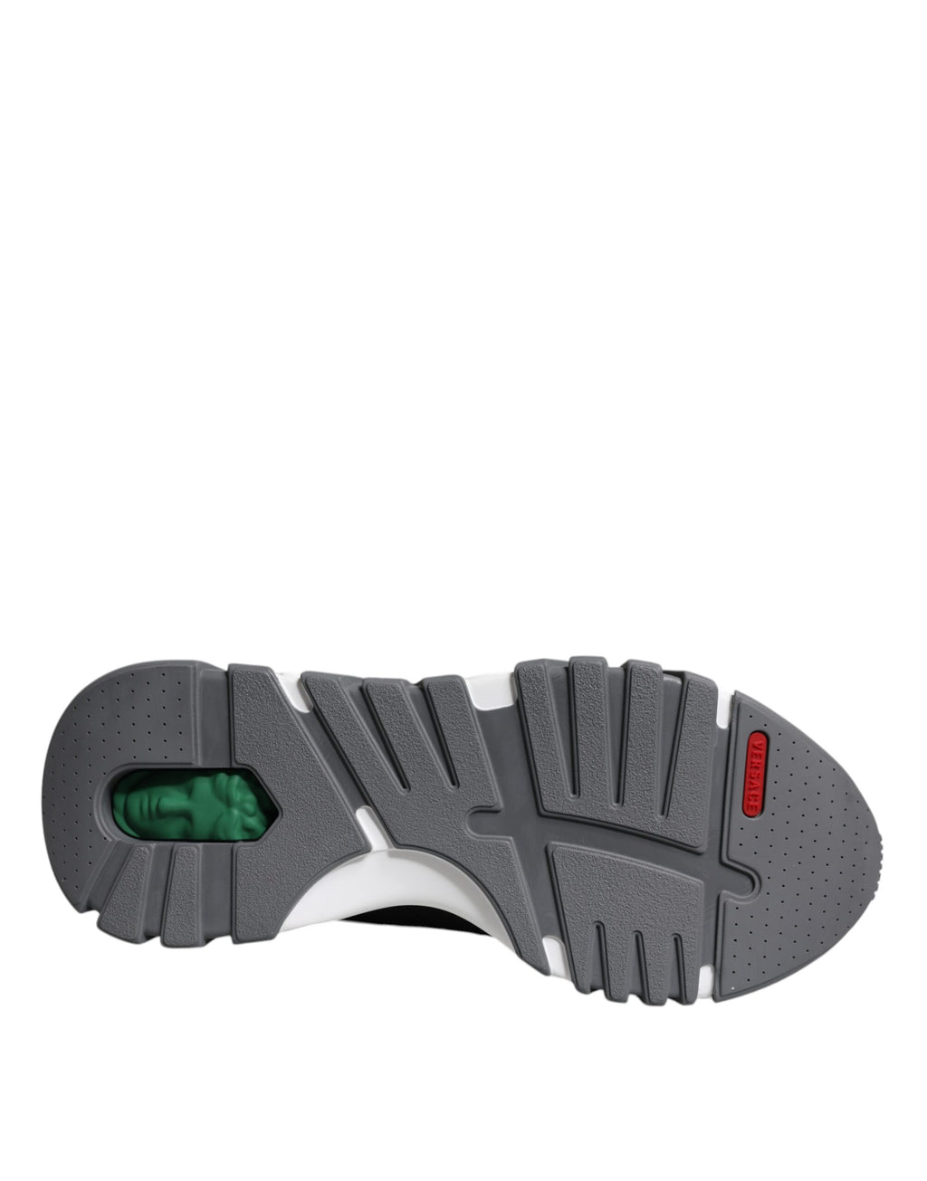Chaussures basses chunky Versace Squalo en cuir noir et néoprène, style décontracté avec semelle épaisse.