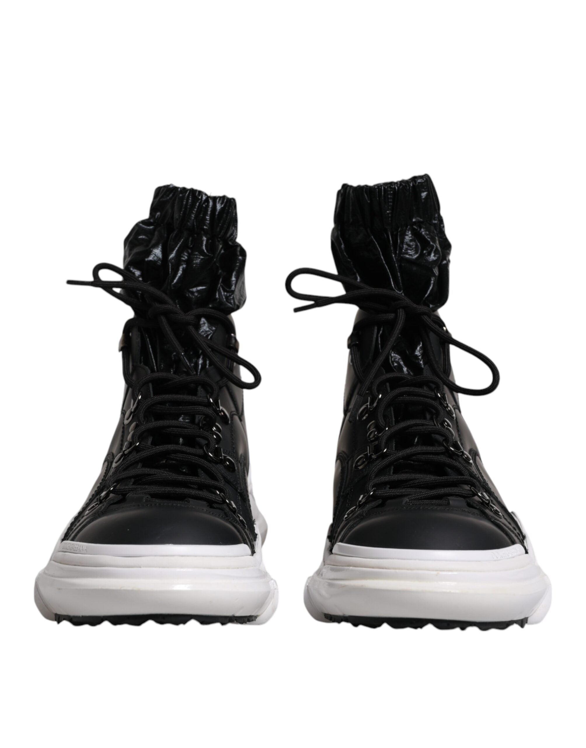 Chaussures sneakers montantes en nylon noir Dolce & Gabbana Galileo, chaussures de sport élégantes pour homme