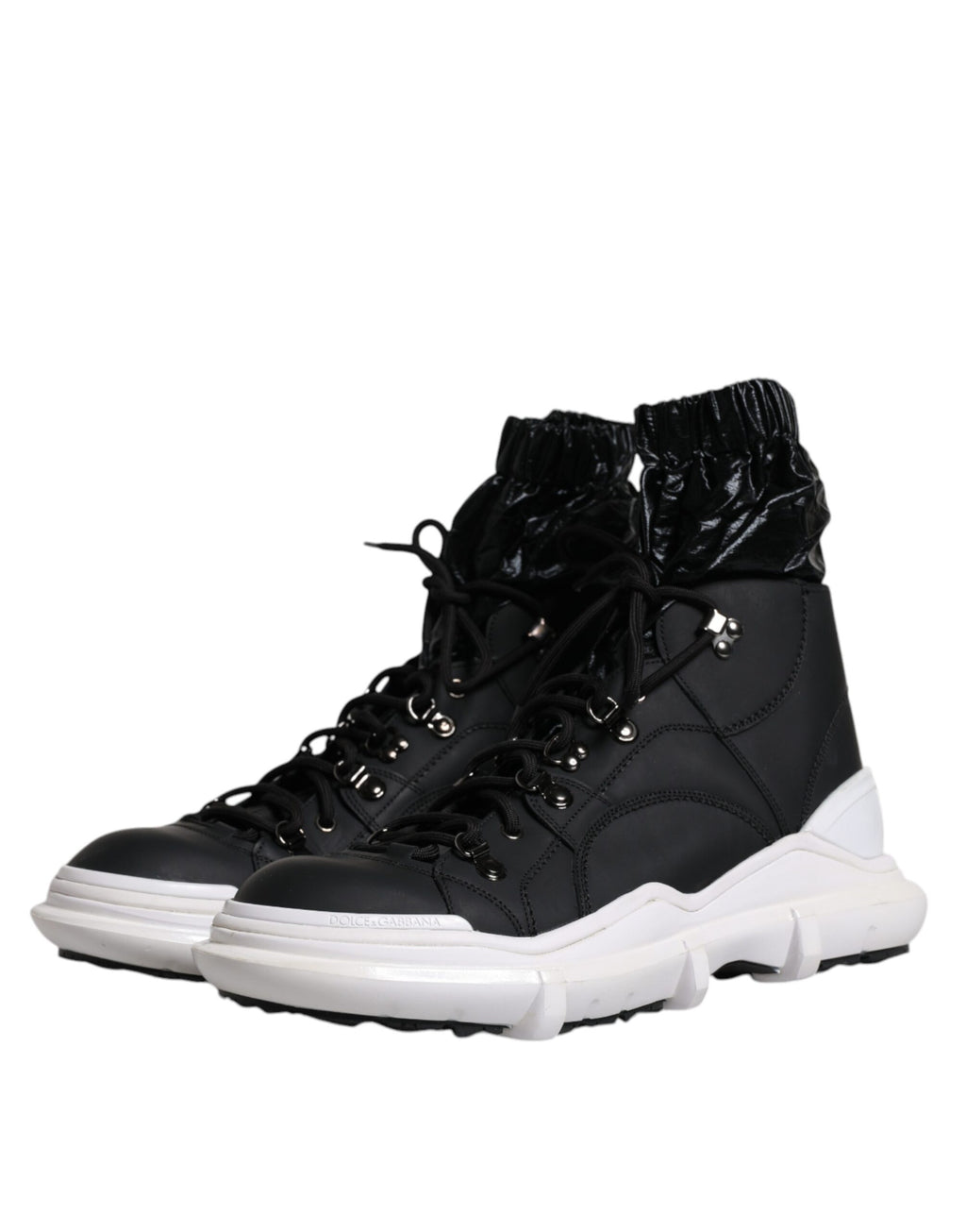 Chaussures sneakers montantes en nylon noir Dolce & Gabbana Galileo pour homme, style moderne et élégant.