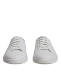 Chaussures sneakers basses blanches Dolce & Gabbana Saint Tropez pour homme, vue de face avec détails du design