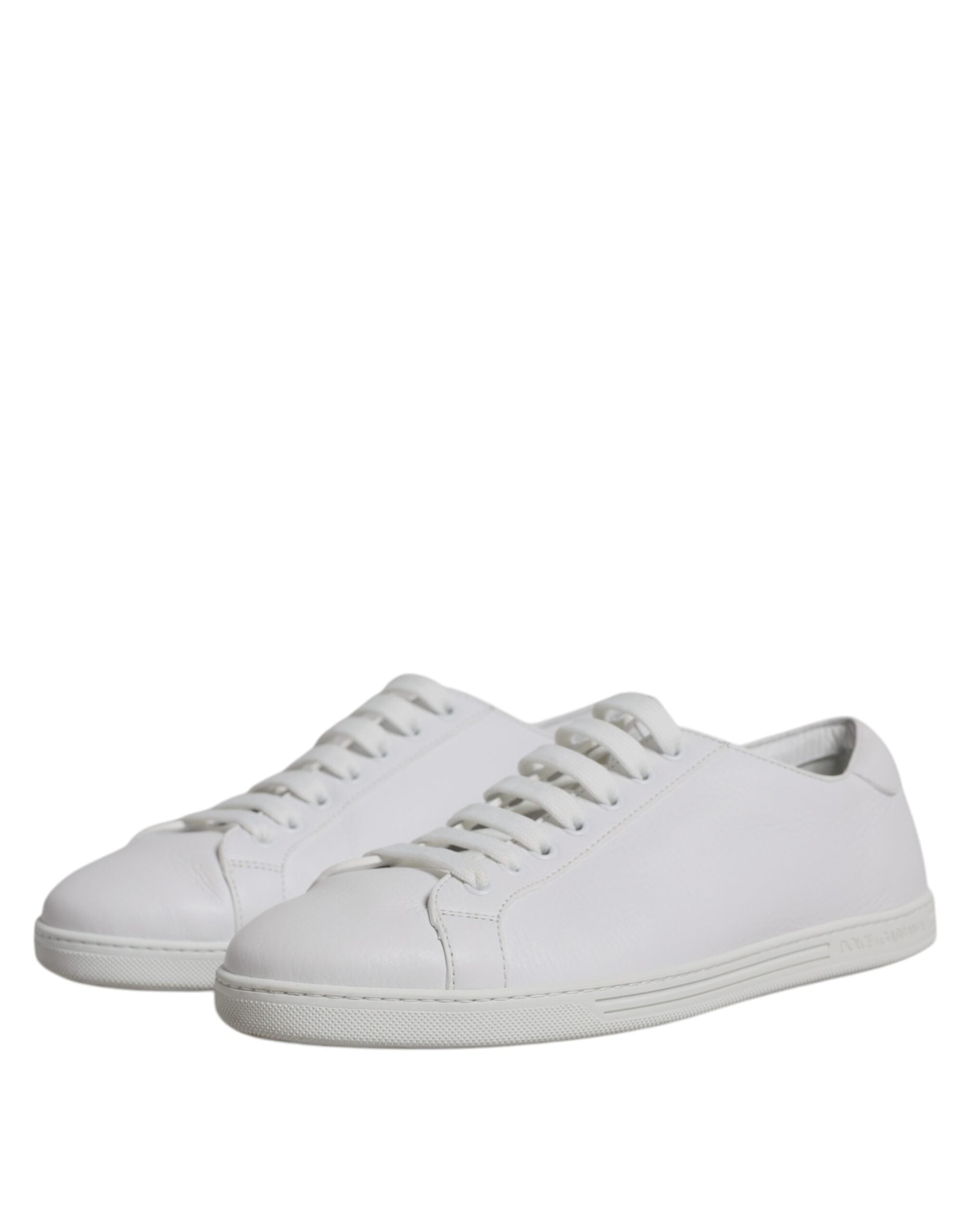 Chaussures sneakers basses blanches Dolce & Gabbana Saint Tropez pour hommes, vue de face.
